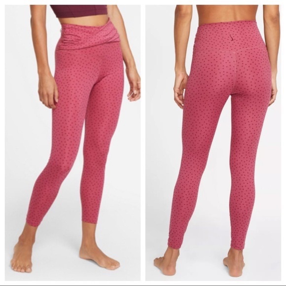 Nike Yoga Polka Dot High Rise Pink Dri-fit Tights NWT size L www.imisca.jp